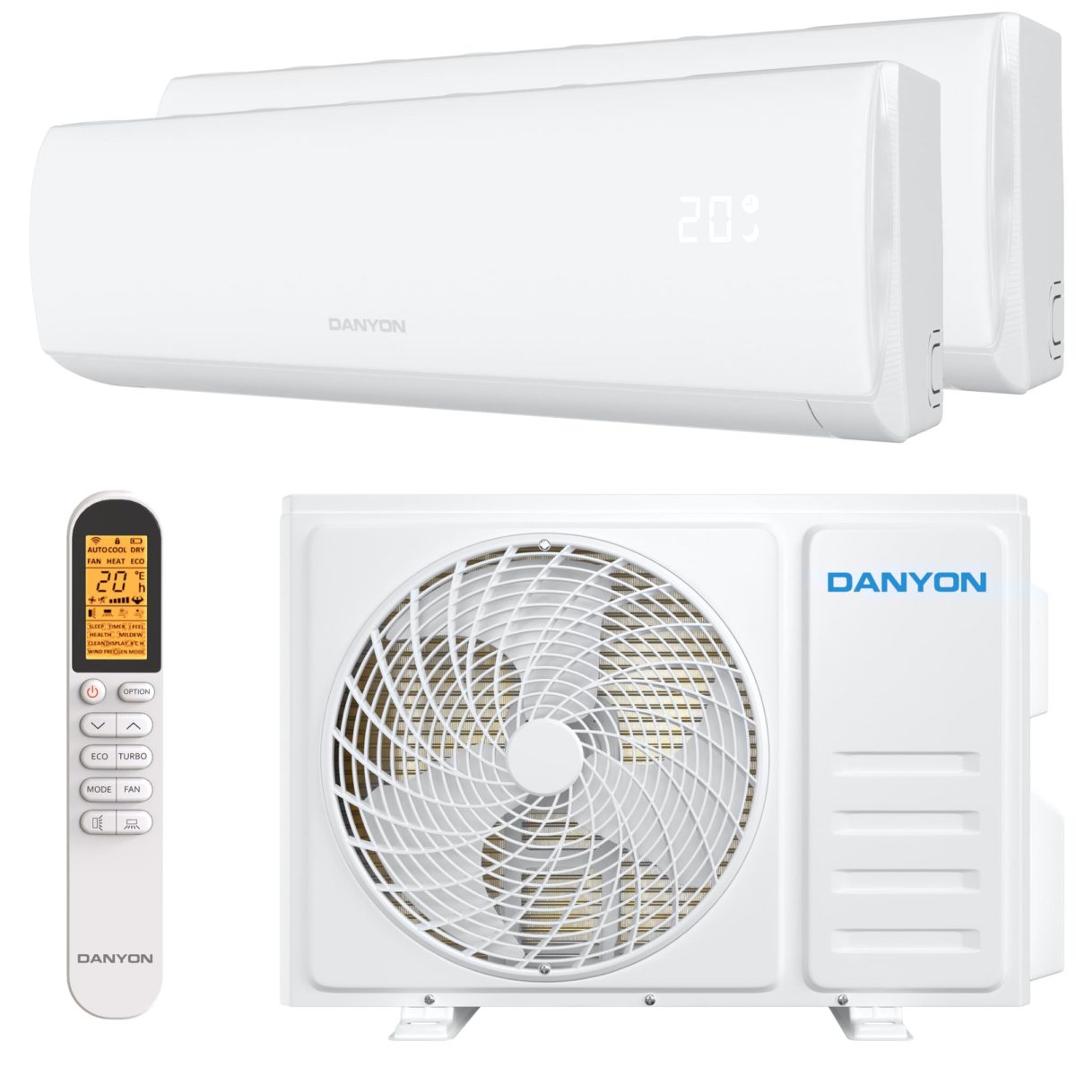 Duo Multisplit Klimaanlage mit Fernbedienung
