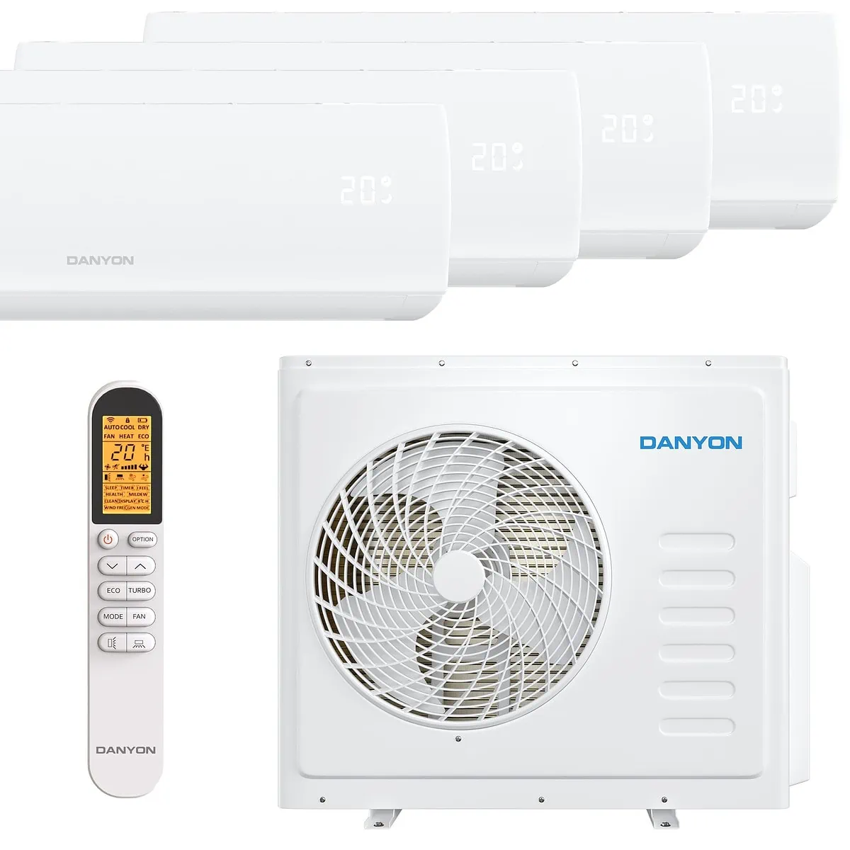 Quattro Multisplit Klimaanlage mit Fernbedienung