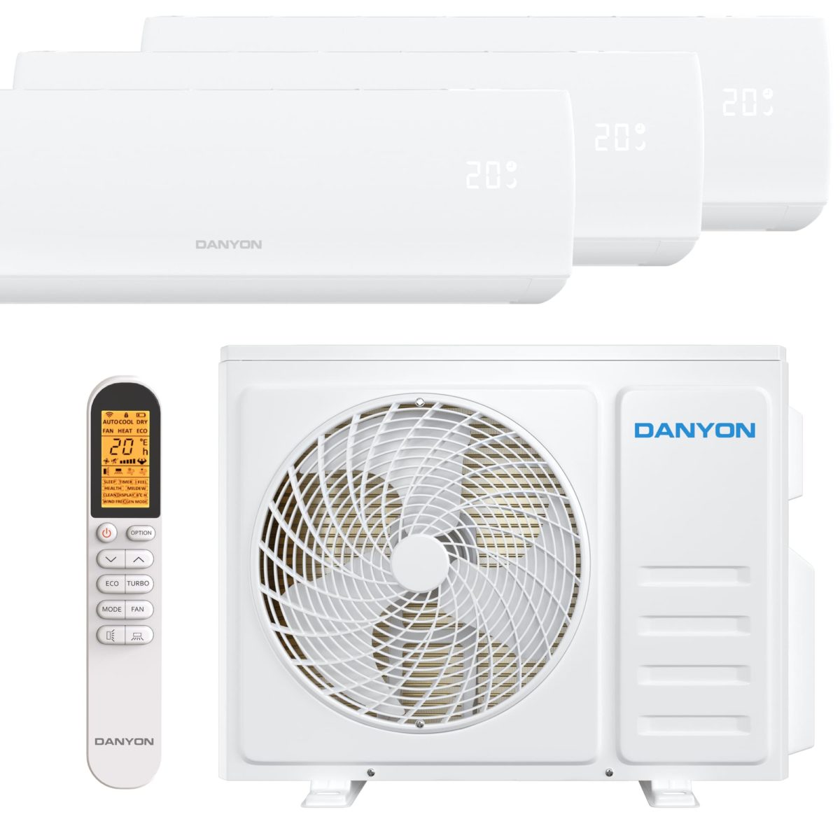 Trio Multisplit Klimaanlage mit Fernbedienung