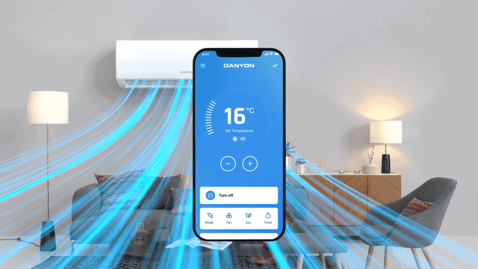 Intuitive Steuerung Ihrer Klimaanlage per Smartphone, flexible Temperatureinstellung und Energiesparen.