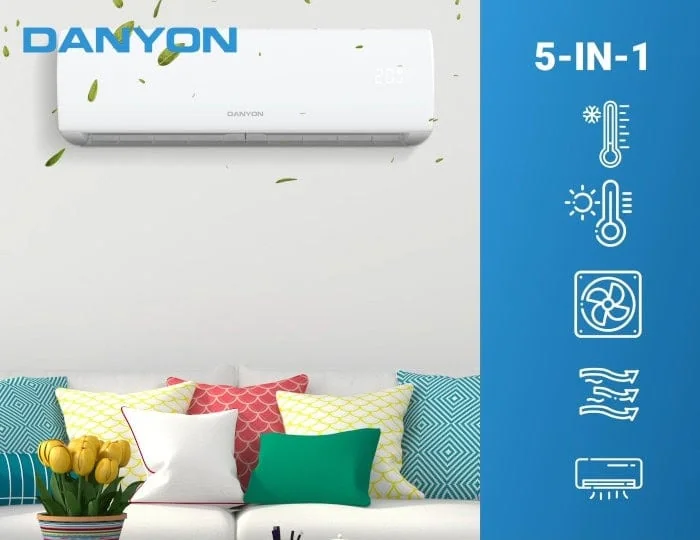 Energieeffiziente Klimaanlage mit 5-in-1-Funktionen von Danyon. Komfort und Nachhaltigkeit in einem Gerät.